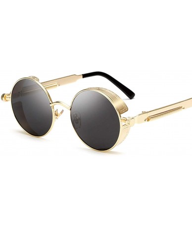 Square Metal Steampunk Sunglasses Men Women Fashion Round Glasses Vintage UV400 Eyewear Shades - 3 - CX199CGX0ZI $61.51