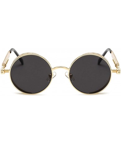 Square Metal Steampunk Sunglasses Men Women Fashion Round Glasses Vintage UV400 Eyewear Shades - 3 - CX199CGX0ZI $61.51