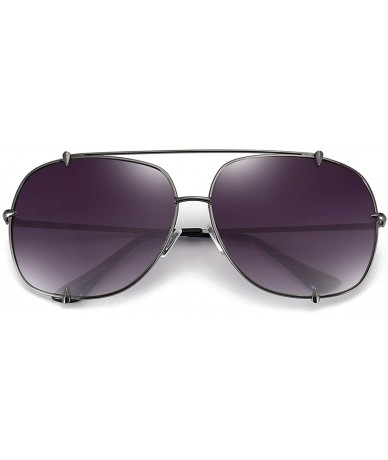 Aviator Oversized Aviator Sunglasses for Men Women Classic Designer Metal Frame UV400 Shades Retro Sun Glassesfor Women - C91...