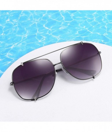 Aviator Oversized Aviator Sunglasses for Men Women Classic Designer Metal Frame UV400 Shades Retro Sun Glassesfor Women - C91...