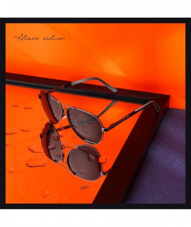 Aviator Polarized Sunglasses For Men And Women And Women Memory-Metal Frame Driving Sun Glasses UV400 Blocking - Gun - CA1989...