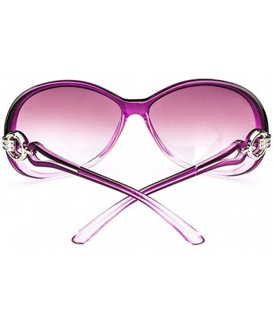 Oval Women Fashion Oval Shape UV400 Framed Sunglasses Sunglasses - Light Purple - CR194LE35S6 $12.68