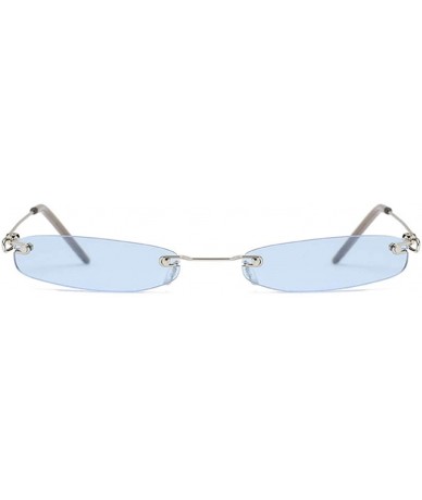 Semi-rimless Ladies Clear Lens Small Narrow Sunglasses Vintage Rimless Rectangle Sunglasses Red Shades Metal Frame Eyewear - ...