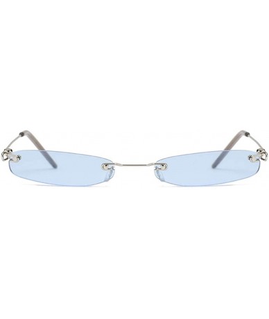 Semi-rimless Ladies Clear Lens Small Narrow Sunglasses Vintage Rimless Rectangle Sunglasses Red Shades Metal Frame Eyewear - ...