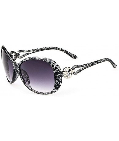 Oval Women Fashion Sunglasses UV400 Protection Outdoor Driving Eyewear Sunglasses Polarized - Grey + White Point - CM197IM40M...