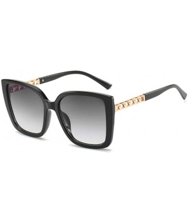 Oversized Oversized Sunglasses Vintage SunGlass Gradient - Black - CE19086UCMW $46.66