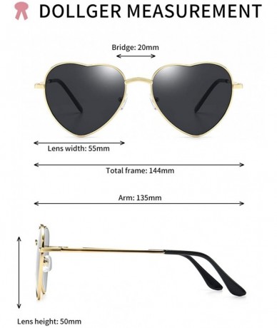 Rimless Heart Sunglasses Thin Metal Frame Lovely Heart Style for Women - Black Lens+gold Frame - CN18WHI4WMM $8.54