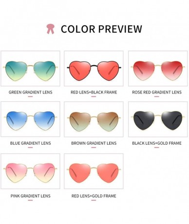 Rimless Heart Sunglasses Thin Metal Frame Lovely Heart Style for Women - Black Lens+gold Frame - CN18WHI4WMM $8.54