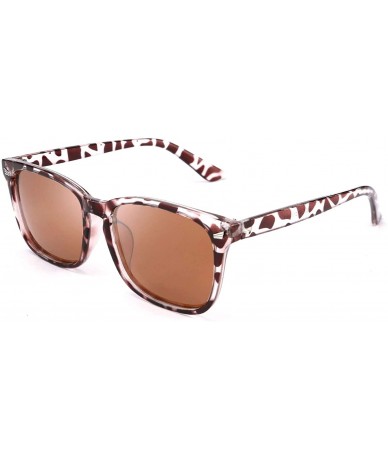 Square Square Horn Polarized Sunglasses Colorful Sunglasses for Men and Women B2568 - 04 Leopard - CJ196089T68 $26.13