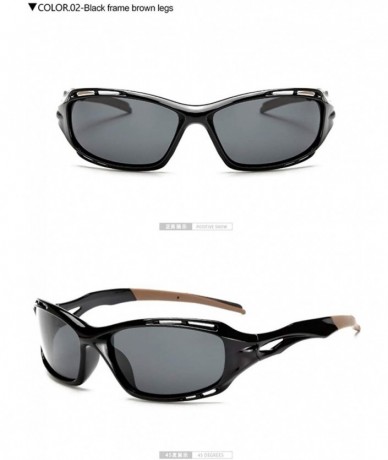Sport Men Polarized Sunglasses Sports Sun Glasses Driving Mirror Eyewear Male Accessories - Black Brown - CT199QCA7XI $11.57
