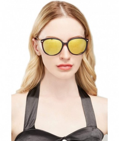 Aviator Classic Round Polarized Sunglasses Vintage Mirrored Glasses For Women - C011YMBGYE1 $10.21