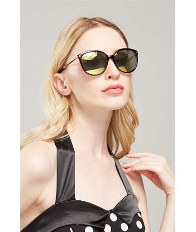 Aviator Classic Round Polarized Sunglasses Vintage Mirrored Glasses For Women - C011YMBGYE1 $10.21