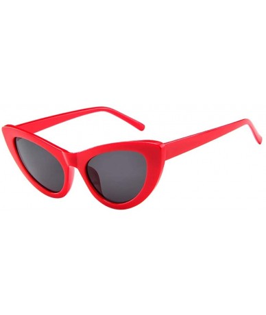 Aviator Women Vintage Shade Glasses Unisex Fashion Cat Eye Sunglasses - E - C518TLY3O46 $6.90