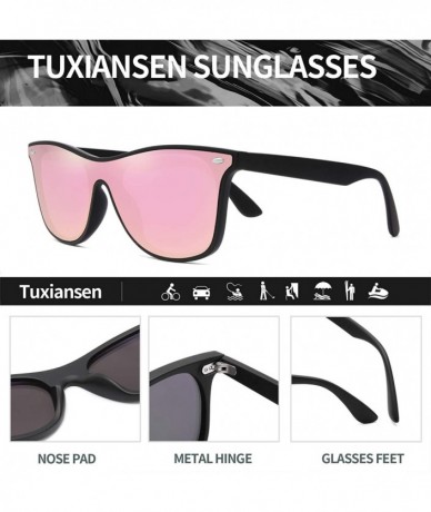 Square Polarized Retro Classic Trendy Stylish Sunglasses for Men Women - 4 Pink - CD193IGZ4KY $16.96