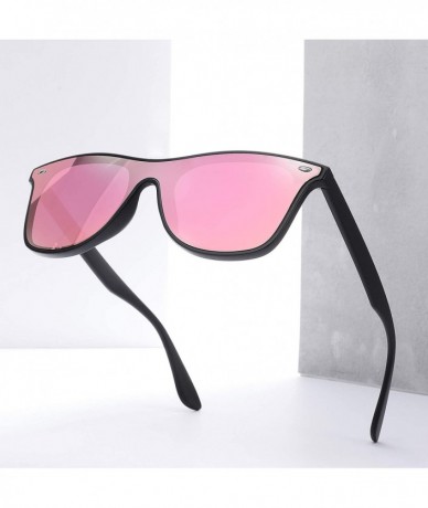Square Polarized Retro Classic Trendy Stylish Sunglasses for Men Women - 4 Pink - CD193IGZ4KY $16.96