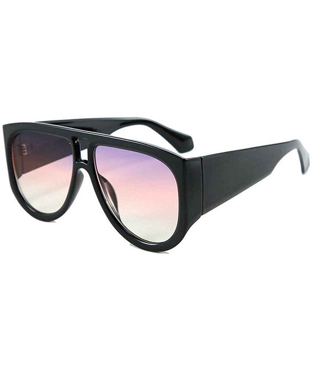 Oversized Fashion Oversized Shield Sunglasses Women Sunshade Glasses Vintage Flat Top Round Futuristic Sunglasses - CE192W57D...