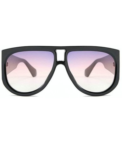 Oversized Fashion Oversized Shield Sunglasses Women Sunshade Glasses Vintage Flat Top Round Futuristic Sunglasses - CE192W57D...