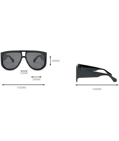 Oversized Fashion Oversized Shield Sunglasses Women Sunshade Glasses Vintage Flat Top Round Futuristic Sunglasses - CE192W57D...
