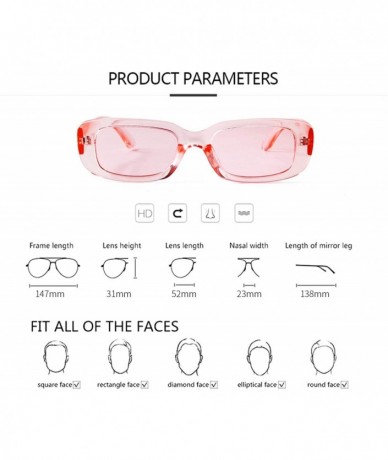 Square Rectangle Sunglasses Women Vintage Retro Glasses Wide Black Tortoise Frame - Transparent Pink - C719D3OY6SS $28.45