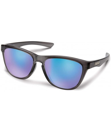 Square Topsail Medium Fit Sunglasses - Crystal Silver Backpaint / Polarized Blue Mirror - CZ196IENSXU $105.28
