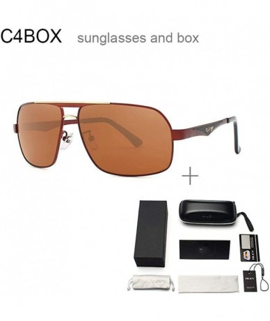 Oversized Unisex Stainless Steel Men's Polarized Mirror Sun Glasses Y1543 C1BOX - Y1543 C4box - CC18XE9T74I $14.67