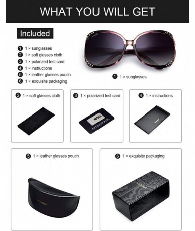 Goggle Ladies Designer Sunglasses Polarized 100% UV Protection Fashion Retro Oversized Shades for Women Small Faces - CE18R2C...