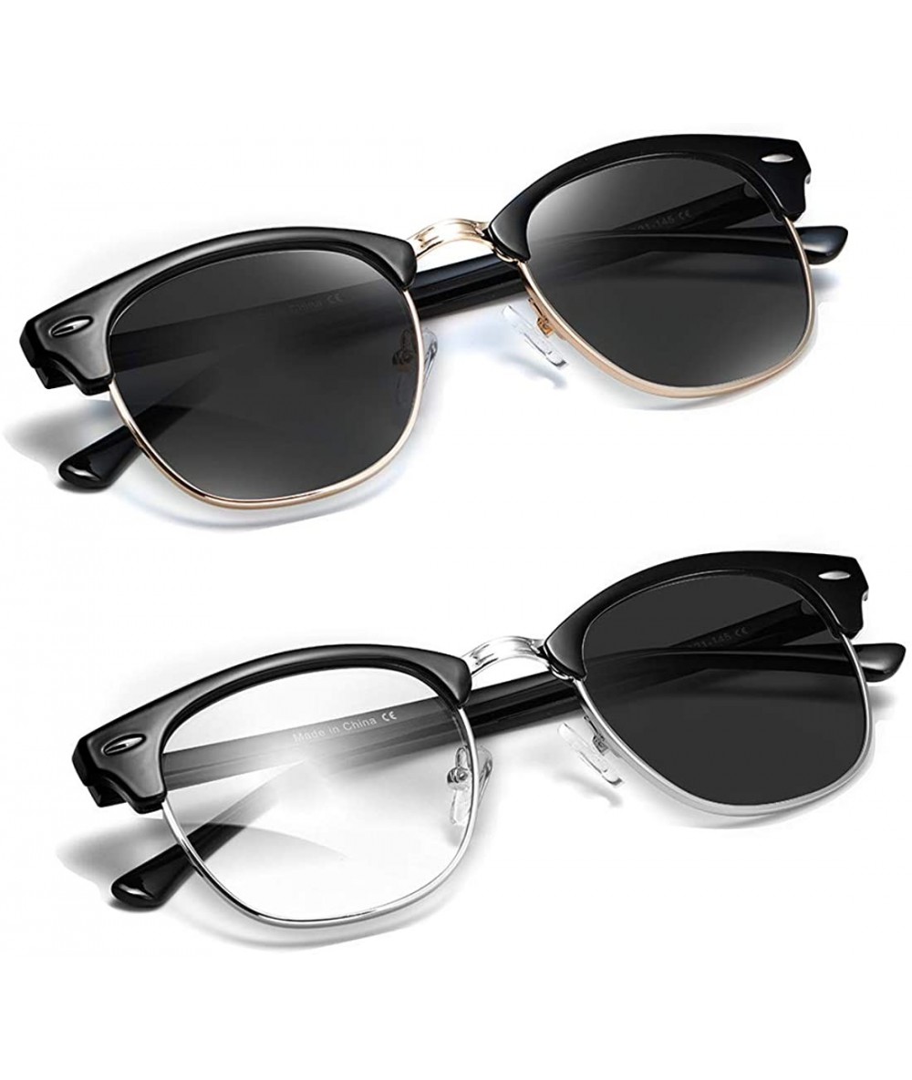 Square Semi Rimless Polarized Sunglasses Men Photochromic Sun Glasses Women Unisex TY201903 - C41945LDCGC $15.86