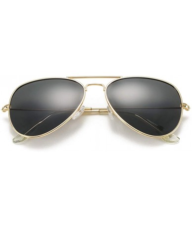 Oversized Classic Polarized Aviator Sunglasses for Men Women Mirrored UV400 Protection Lens Metal Frame - C718S696LZ9 $27.18