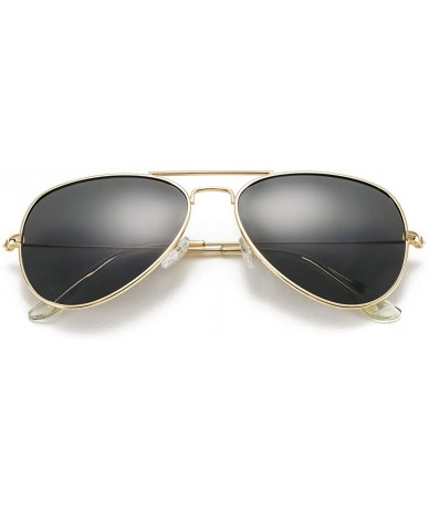 Oversized Classic Polarized Aviator Sunglasses for Men Women Mirrored UV400 Protection Lens Metal Frame - C718S696LZ9 $9.06