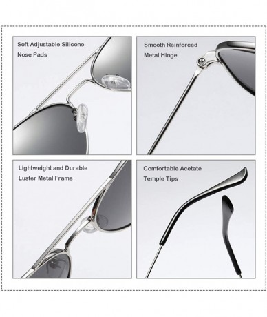 Oversized Classic Polarized Aviator Sunglasses for Men Women Mirrored UV400 Protection Lens Metal Frame - C718S696LZ9 $9.06