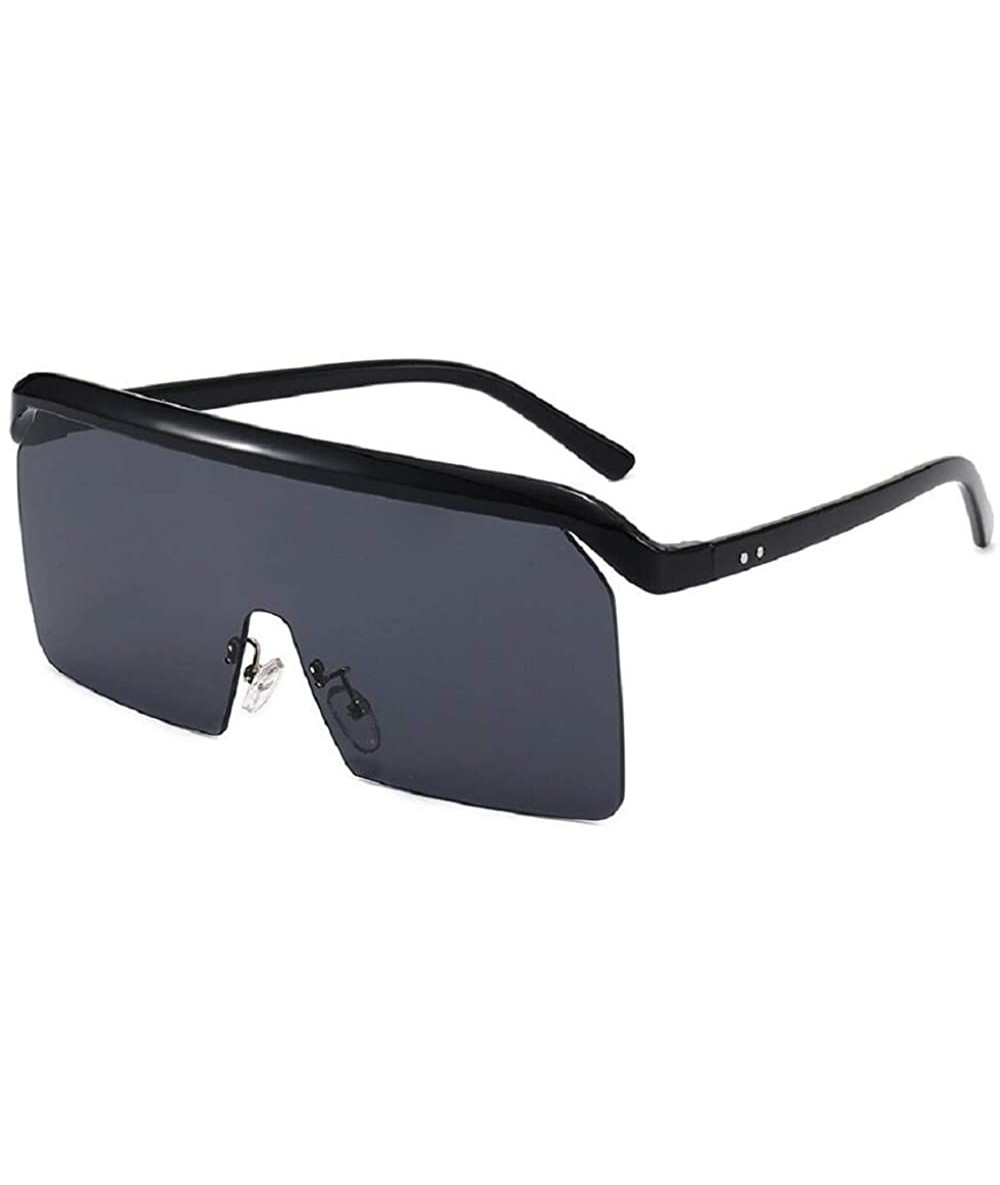 Semi-rimless Polarized Oversize Windproof Sunglasses Sunscreen - C3197K77CIZ $23.18