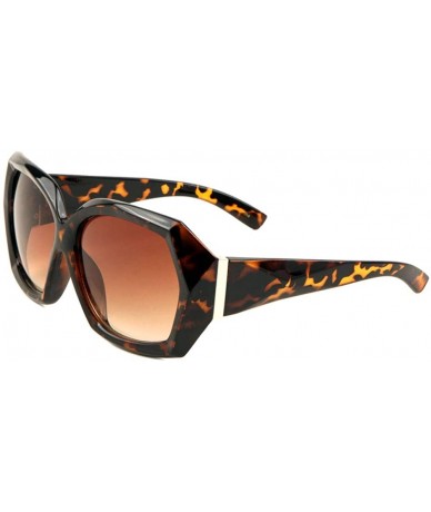 Butterfly Thick Geometric Polygon Butterfly Sunglasses - Brown Demi - CD197R3OMMI $16.78