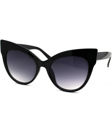 Oversized Womens Oversize Thick Eyebrow Cat Eye Horn Rim Sunglasses - Black Smoke - CJ18ZREEZ4E $11.23