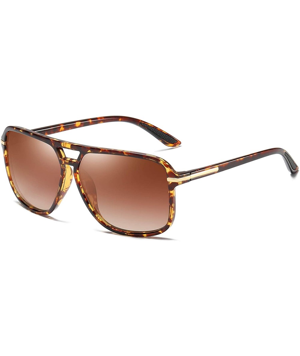 Oversized Goggle Hot Retro Aviator Polarized Classic Driving Men Sunglasses - (Updates) Gradient Brown - CG19CGO0QRN $12.11