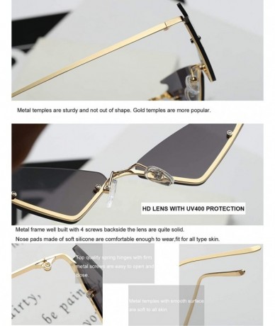 Rimless Small Cateye Sunglasses Futuristic Rimless Mirrored Lens - Black Clear Lens - CL18T6YUUYU $13.38