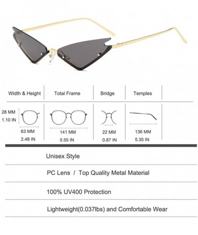 Rimless Small Cateye Sunglasses Futuristic Rimless Mirrored Lens - Black Clear Lens - CL18T6YUUYU $13.38