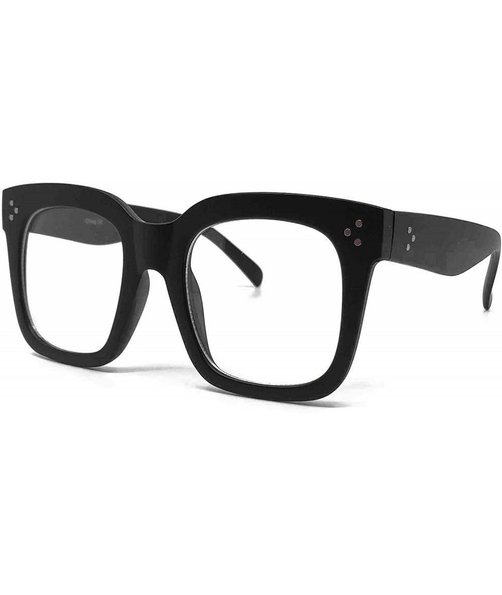 Aviator Premium Oversize XXL Women Men Style Fashion Mirror Tint Sunglasses - Clear/ Matte Black - CL199RUMCNE $11.89