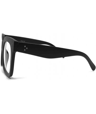 Aviator Premium Oversize XXL Women Men Style Fashion Mirror Tint Sunglasses - Clear/ Matte Black - CL199RUMCNE $11.89
