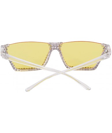 Oversized Oversized Diamond Sunglasses for Women Square Bling Rhinestone Shades - Yellow a - C218ZYZNGIO $13.07