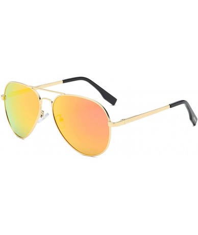 Aviator Polarized Aviator Sunglasses Mirrored Lens Metal Frame for Men Women - 100% UV 400 Protection - A8 Red Mirrored - CU1...