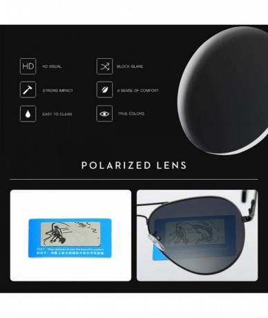 Aviator Polarized Aviator Sunglasses Mirrored Lens Metal Frame for Men Women - 100% UV 400 Protection - A8 Red Mirrored - CU1...