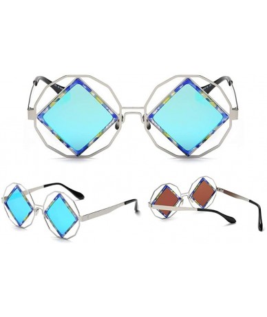Goggle Cycling Glasses All-match Sunglasses for Men Women Square UV Protection Lens - Blue - CC18LDLGEQG $33.61