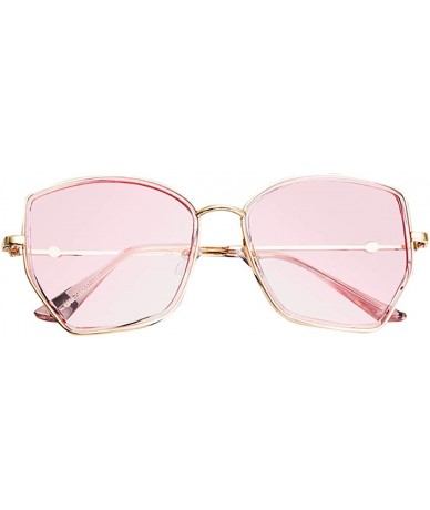 Aviator Women sunglasses polarized uv protection aviator oversized retro vintage - Pink - CL18T6RWKS6 $10.60