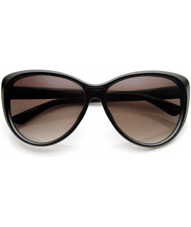 Cat Eye Womens Oversized High Fashion Cat Eye Sunglasses (Black) - CE11J1R15K9 $21.22