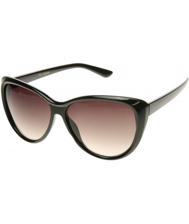 Cat Eye Womens Oversized High Fashion Cat Eye Sunglasses (Black) - CE11J1R15K9 $12.05