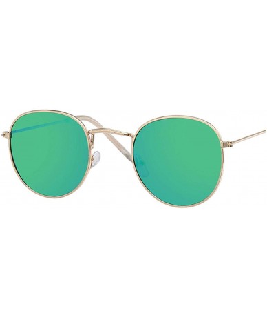 Round New Brand Designer Vintage Oval Sunglasses Women Retro Clear Lens Eyewear Round Sun Glasses - Gold Green - CQ198ZZWKQ5 ...
