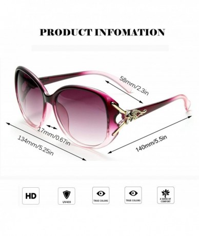 Oversized Packs of Oversized Sunglasses for Women Extra Gold Fox Frame Lens Vintage Fashion Sun Eye Glasses - Red/Purple - CL...