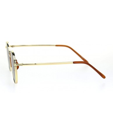 Oval Mens Hipster Vintage Plastic Nose Bridge Round Pilots Sunglasses - Gold Orange Grey - CV18S8D0SLS $10.52