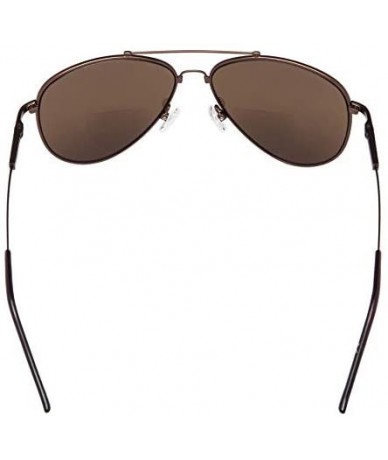 Aviator Bifocal Sunglasses - Polit Style Reading Sunglass with Memory Bridge and Arm - Brown Frame Brown Lens - CV18EG0ERU3 $...