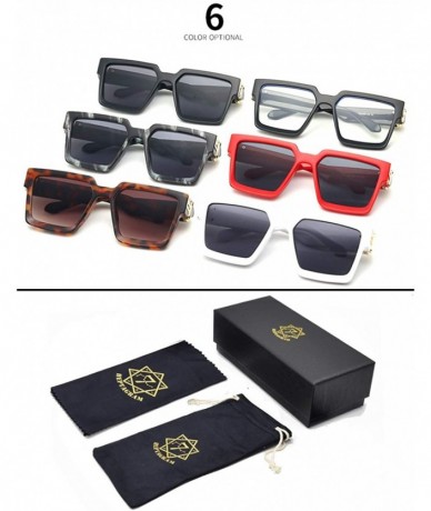 Goggle Square Sunglasses for Men Women Luxury Oversized Brand Designer UV400 Goggle Shades - CE198OT0E6E $11.75